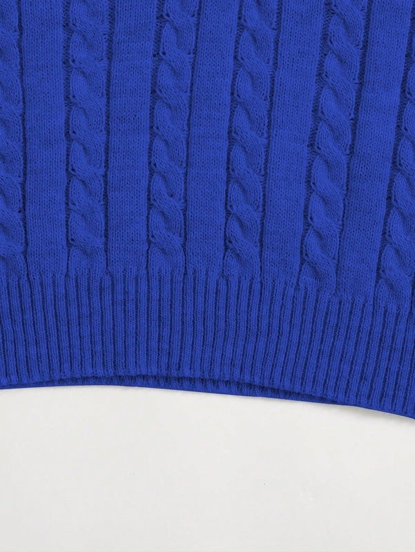 EZwear Chaleco De Punto Con Trenzas Para Mujer