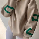 Ezwear sudadera con capucha informal para mujer con estampado de letras, para otono/invierno