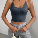 Camisola Corta De Color Liso Para Mujer