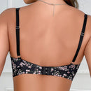Bralette inalambrico para damas con encaje, patchwork y estampado floral