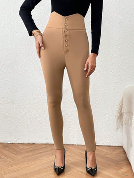 Essnce Pantalones Casuales De Mujer Ajustados De Punto