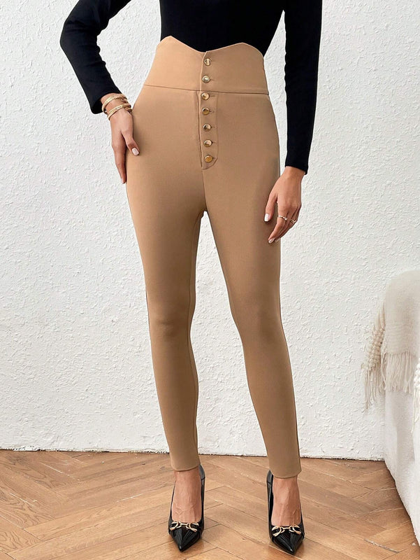 Essnce Pantalones Casuales De Mujer Ajustados De Punto