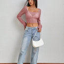 EZwear Sweater Transpirable De Cuello Cuadrado Para Mujer