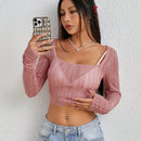 EZwear Sweater Transpirable De Cuello Cuadrado Para Mujer