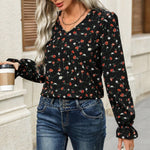 Frenchy Blusa Floral Con Panel De Malla Bordado En La Parte Posterior