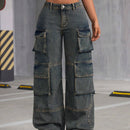 X Virginia & ZeFelipe Pantalones De Pierna Ancha Y Cargo De Jean Para Mujeres