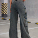 X Virginia & ZeFelipe Pantalones De Pierna Ancha Y Cargo De Jean Para Mujeres