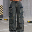 X Virginia & ZeFelipe Pantalones De Pierna Ancha Y Cargo De Jean Para Mujeres