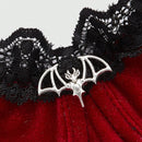 ROMWE Goth Conjunto De Sujetador Con Cable Y Bragas De Encaje Y Terciopelo