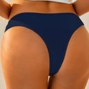 Braguitas Tipo Tanga Con Estampado De Letras Y Tachuelas De Diamantes Para Mujer