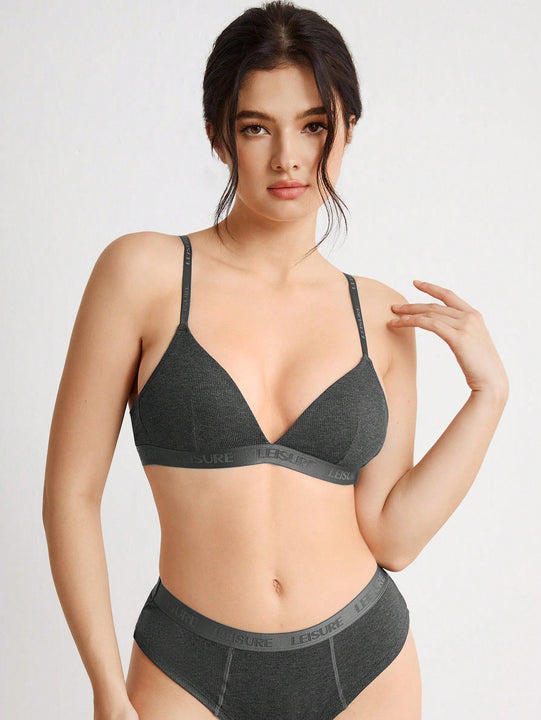 Leisure Sujetador Inalambrico Con Patron De Letras