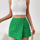 Essnce Shorts Con Apariencia De Falda De Jacquard Para Mujeres