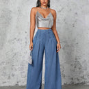 Jeans De Pierna Ancha Para Mujer