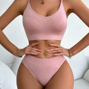 Conjunto De Ropa Interior Sin Costuras Para Mujeres, Color Loto Rosa