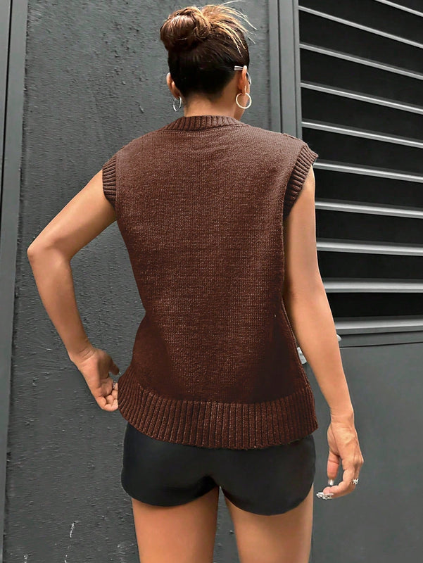 EZwear Chaleco Tipo Sueter A Rayas Para Mujer