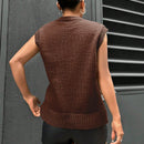 EZwear Chaleco Tipo Sueter A Rayas Para Mujer