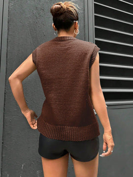EZwear Chaleco Tipo Sueter A Rayas Para Mujer