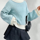 EZwear Sueter Casual De Manga Larga Con Cuello Alto Y Bloques De Color