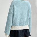 EZwear Sueter Casual De Manga Larga Con Cuello Alto Y Bloques De Color