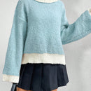 EZwear Sueter Casual De Manga Larga Con Cuello Alto Y Bloques De Color