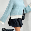 EZwear Sueter Casual De Manga Larga Con Cuello Alto Y Bloques De Color