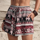 BohoFeels Shorts Estampados Estilo Vacacional Con Bolsillos Diagonales
