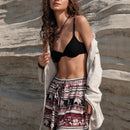 BohoFeels Shorts Estampados Estilo Vacacional Con Bolsillos Diagonales