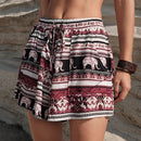 BohoFeels Shorts Estampados Estilo Vacacional Con Bolsillos Diagonales