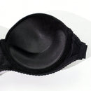 1 Pieza Sujetador Acolchado Sin Costuras Negro Con Soporte Y Diseno Sin Espalda Con Correas Transparentes