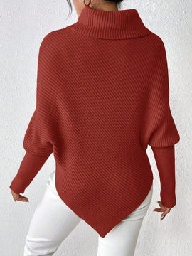 Essnce Sueter De Manga Murcielago Con Cuello Alto De Color Solido