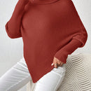 Essnce Sueter De Manga Murcielago Con Cuello Alto De Color Solido