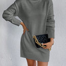 Clasi Jersey Largo De Cuello Alto Y Manga Larga Para Mujer