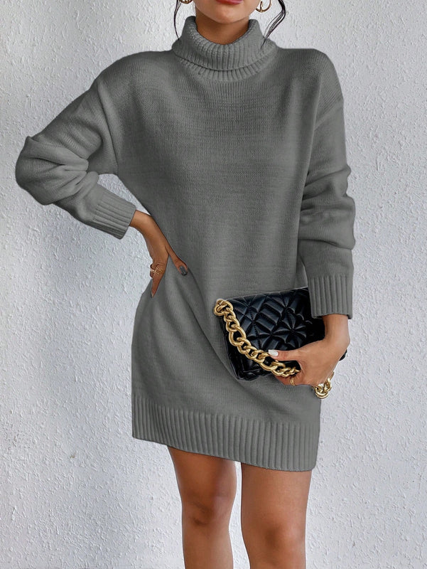 Clasi Jersey Largo De Cuello Alto Y Manga Larga Para Mujer