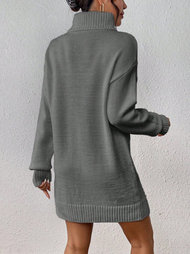 Clasi Jersey Largo De Cuello Alto Y Manga Larga Para Mujer