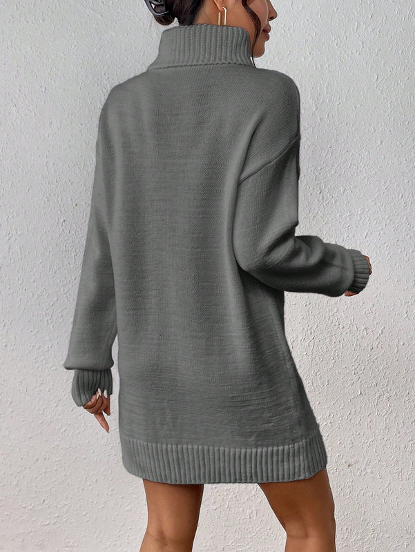 Clasi Jersey Largo De Cuello Alto Y Manga Larga Para Mujer