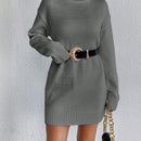 Clasi Jersey Largo De Cuello Alto Y Manga Larga Para Mujer