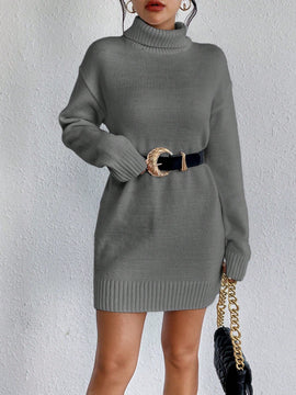Clasi Jersey Largo De Cuello Alto Y Manga Larga Para Mujer