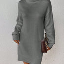 Clasi Jersey Largo De Cuello Alto Y Manga Larga Para Mujer