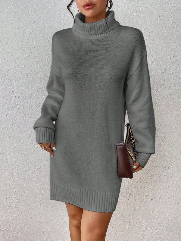 Clasi Jersey Largo De Cuello Alto Y Manga Larga Para Mujer