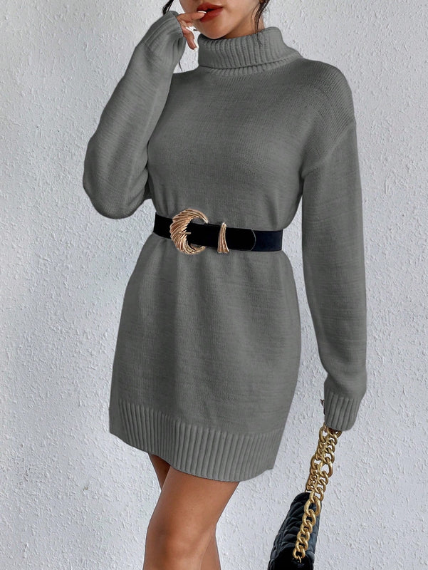 Clasi Jersey Largo De Cuello Alto Y Manga Larga Para Mujer
