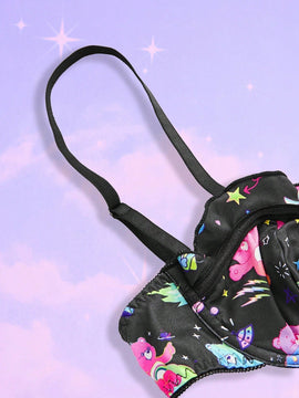 ROMWE X Care Bears Conjunto De Sujetador Con Aro Y Bragas Decoradas Con Estampados De Dibujos Animados Y Lazos