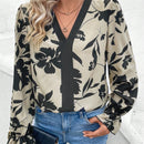 EMERY ROSE Blusa De Manga Con Volantes Y Estampado Floral