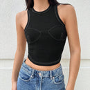 Top Sin Mangas Con Costura Eterior Para Mujer