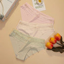 Tangas Acanaladas Para Mujer En Forma De Triangulo (3 Piezas / Set)