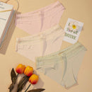 Tangas Acanaladas Para Mujer En Forma De Triangulo (3 Piezas / Set)