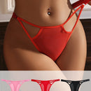 Panties De Tanga Sexy Para Mujeres, De Color Solido Y Con Cadena Delgada