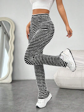 EZwear Pantalones Con Costura Lateral Y Dobladillo Con Abertura