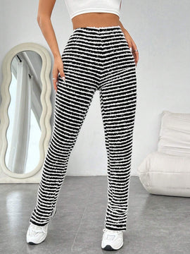 EZwear Pantalones Con Costura Lateral Y Dobladillo Con Abertura