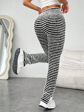EZwear Pantalones Con Costura Lateral Y Dobladillo Con Abertura