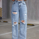 ICON Jeans Rectos Con Detalles Desgastados